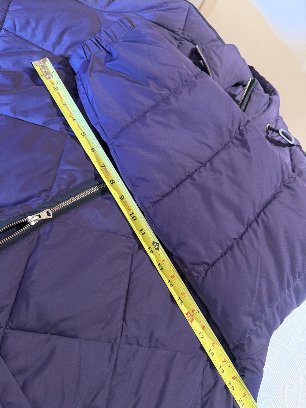 Lands' End Quilted Hooded Puffer Coat in Deep Purple 2X. Pockets. Double Zip - Picture 10 of 11